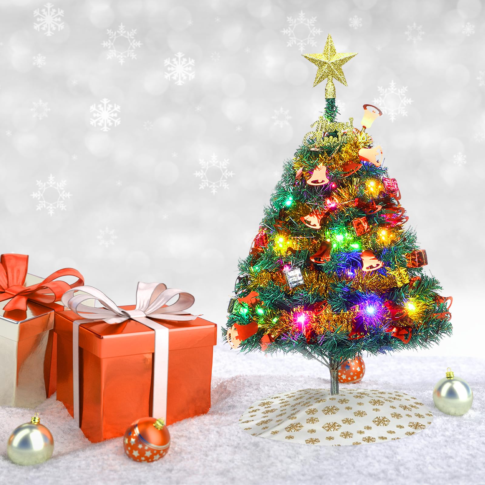 Amazon.co.jp: ミニクリスマスツリー、24インチ 卓上クリスマスツリー